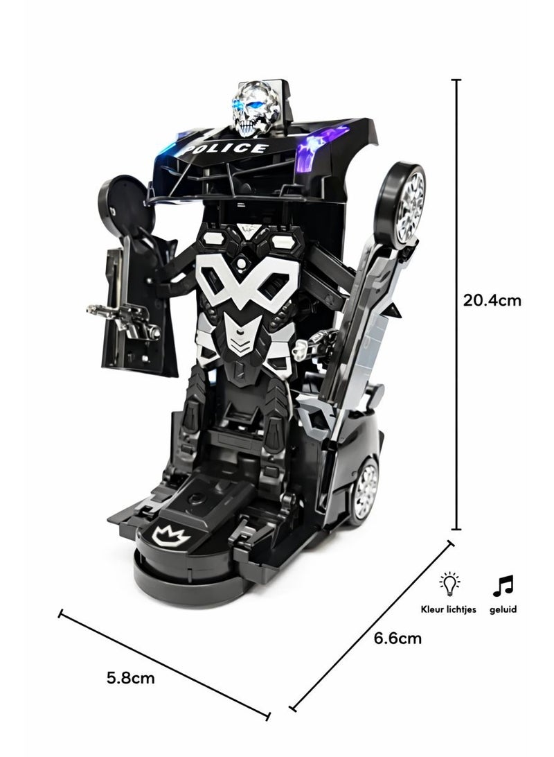 Transforming Police Car Robot Toy For Kids – Automatic Transformation – Light & Sound Effects – Educational & Fun Toy For Ages 3+ - Image 2